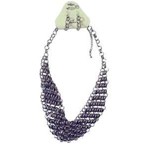 New silver necklace and earrings